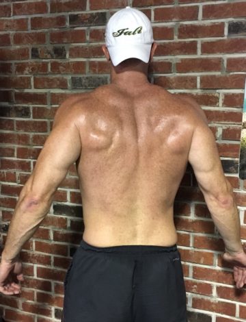 Client Ryan Dick after picture shredded back muscles